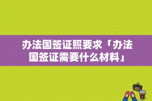  办法国签证照要求「办法国签证需要什么材料」