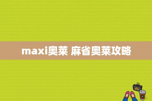 maxi奥莱 麻省奥莱攻略